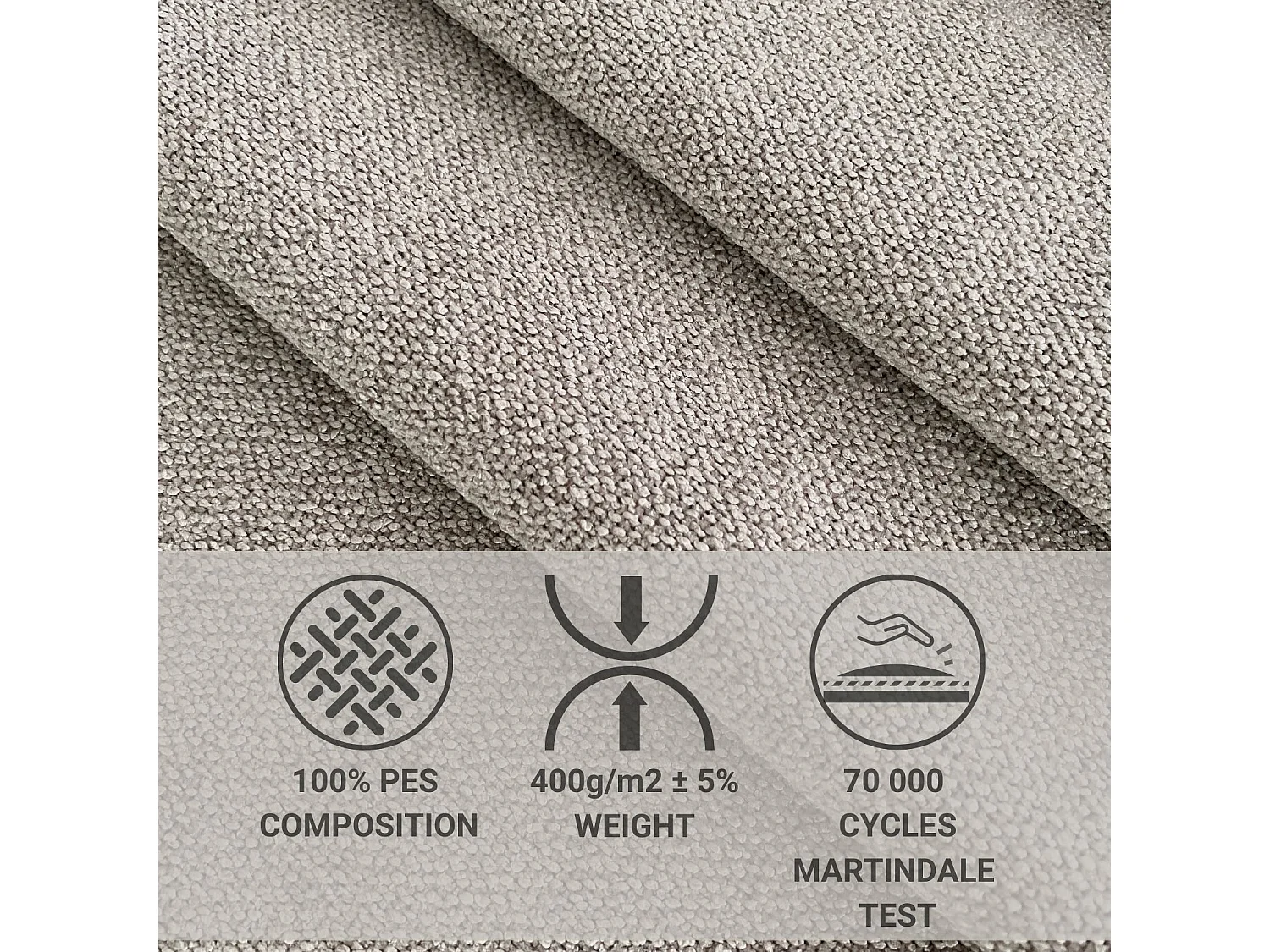 Polsterbett Etero - 160 x 200 cm - Webstoff - beige