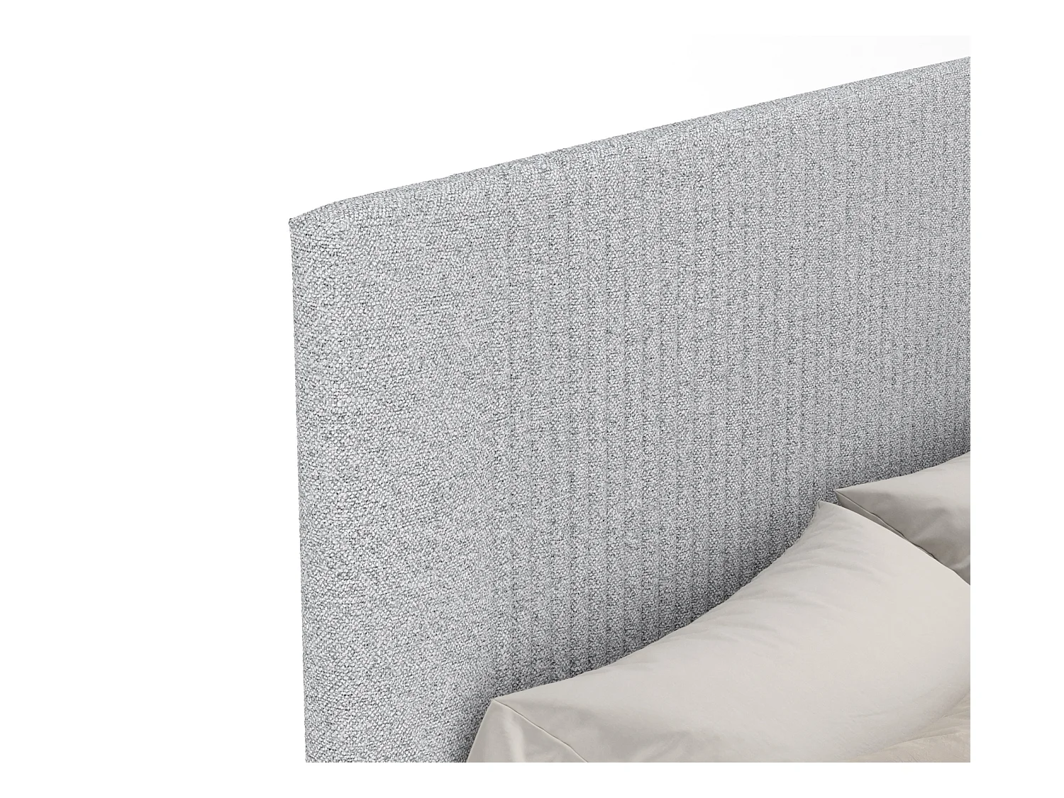 Polsterbett Etero - 160 x 200 cm - Webstoff - hellgrau