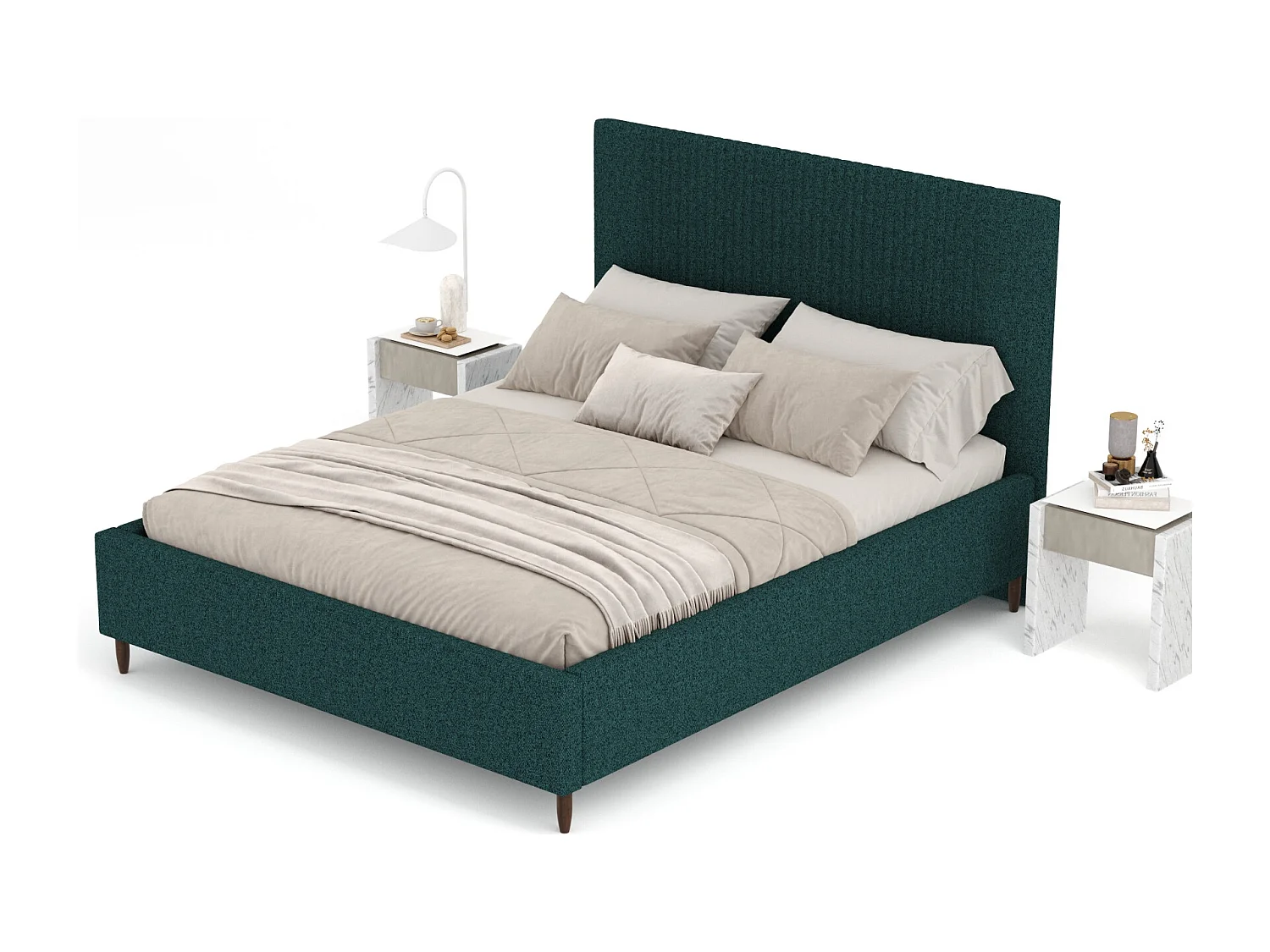 Polsterbett Etero - 120 x 200 cm - Webstoff - grün