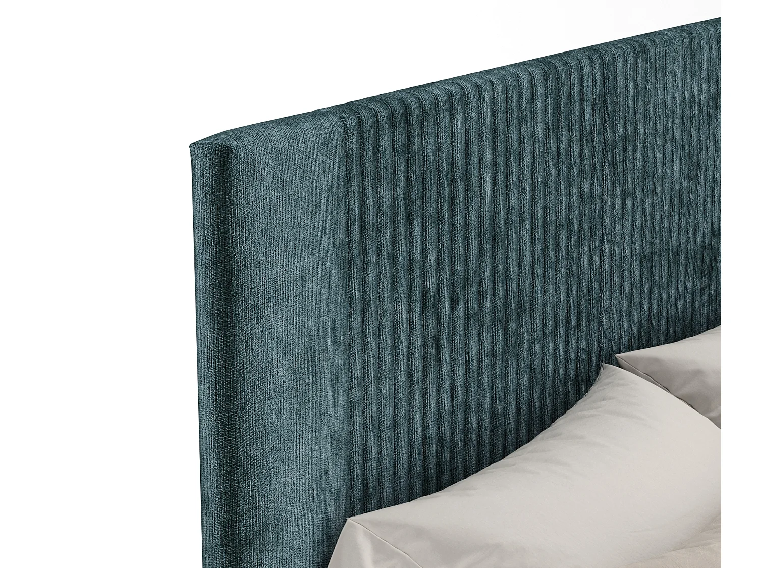 Lit coffre Etero - 120 x 200 cm - chenille - couleur sarcelle