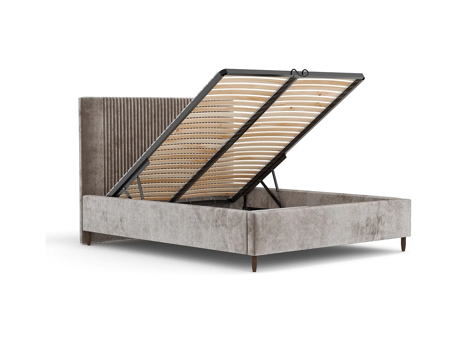 Polsterbett Etero - 200 x 200 cm - Chenille-Stoff - beige