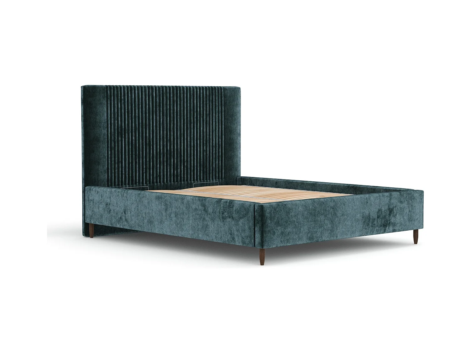 Polsterbett Etero - 200 x 200 cm - Chenille-Stoff - blaugrüne