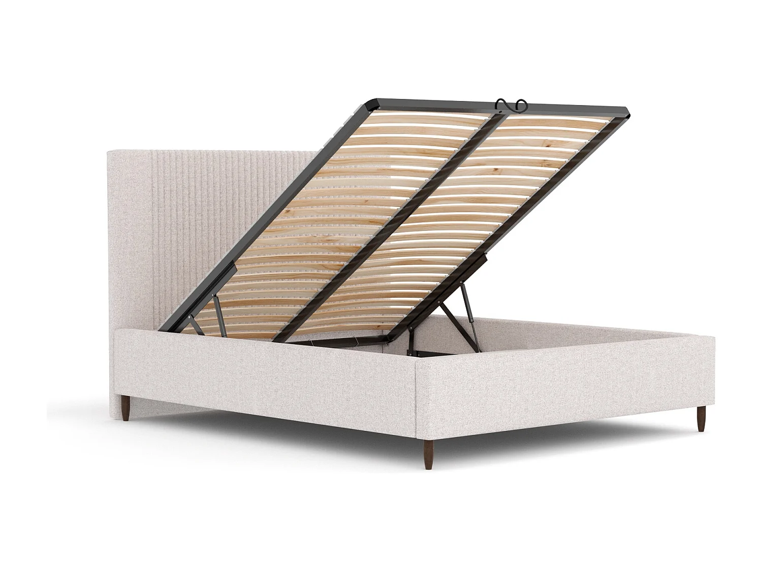 Polsterbett Etero - 200 x 200 cm - Webstoff - beige