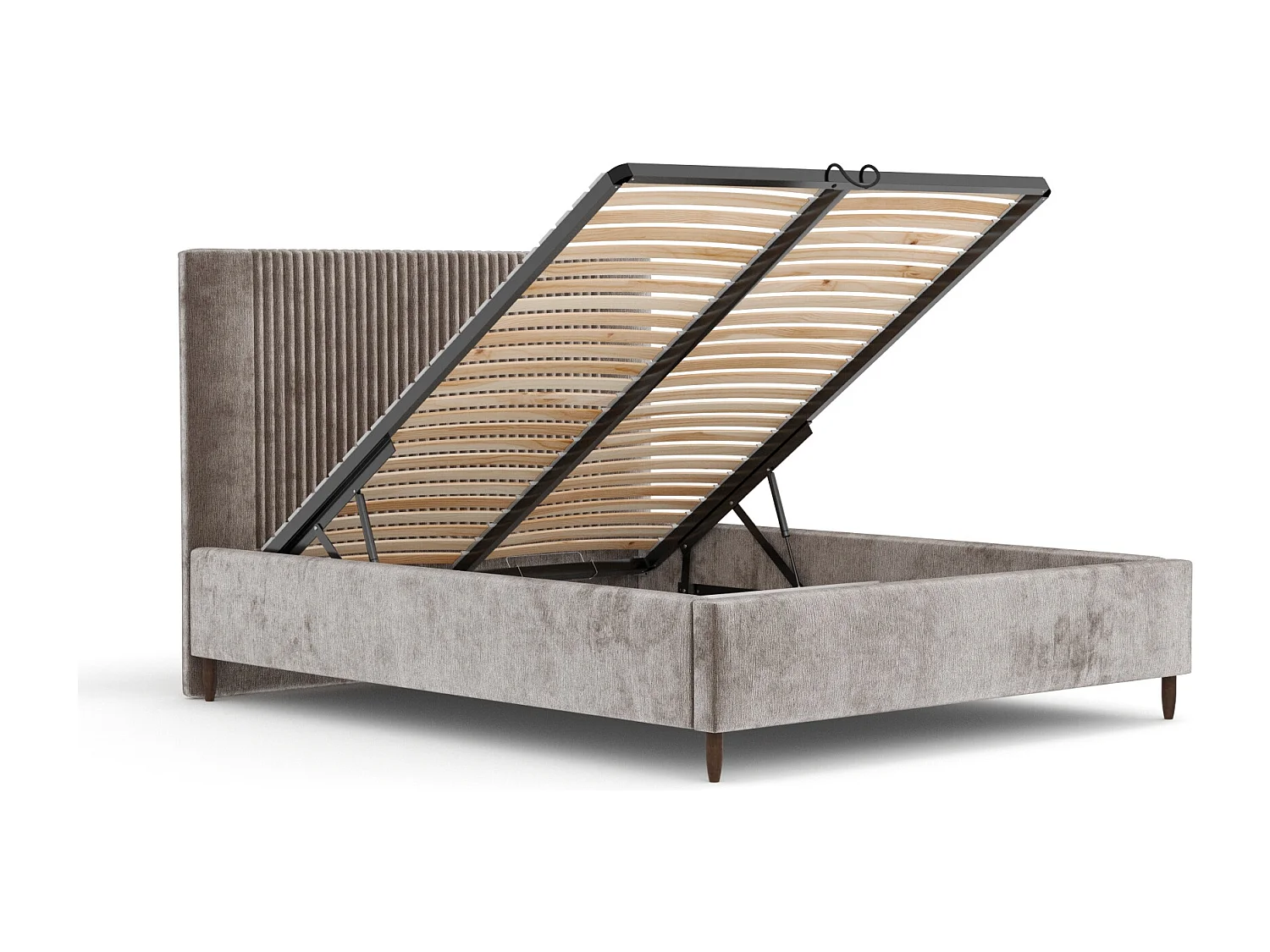 Lit coffre Etero - 180 x 200 cm - chenille - beige