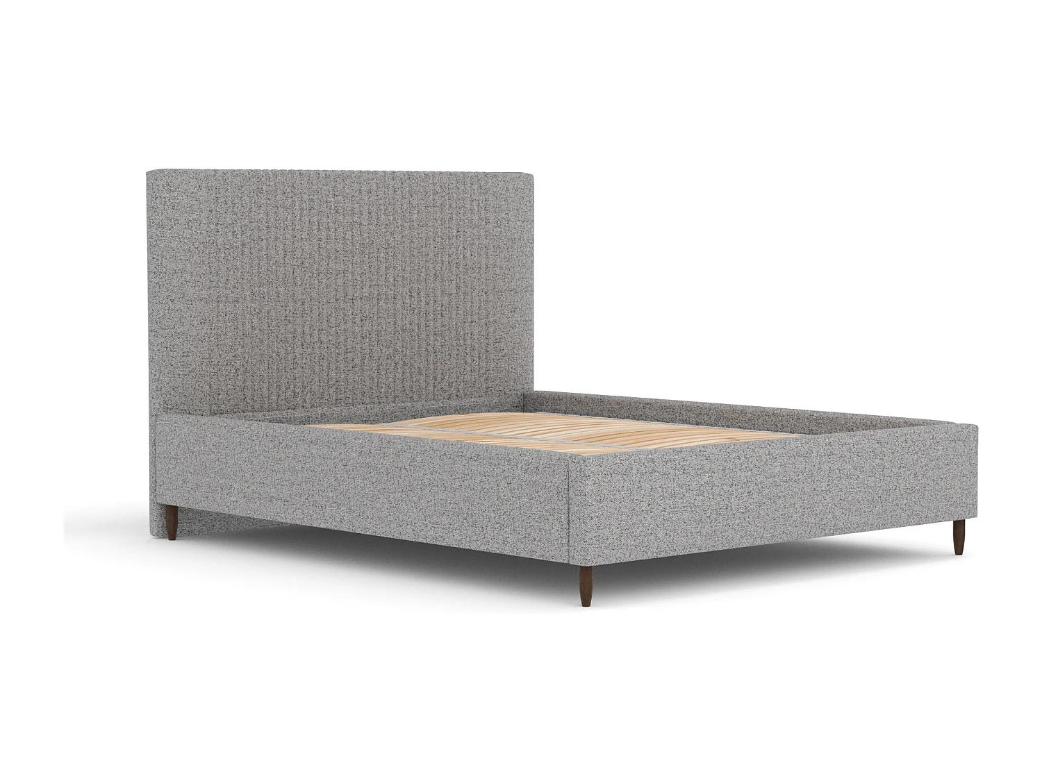 Lit coffre Etero - 200 x 200 cm - toile tissée - gris