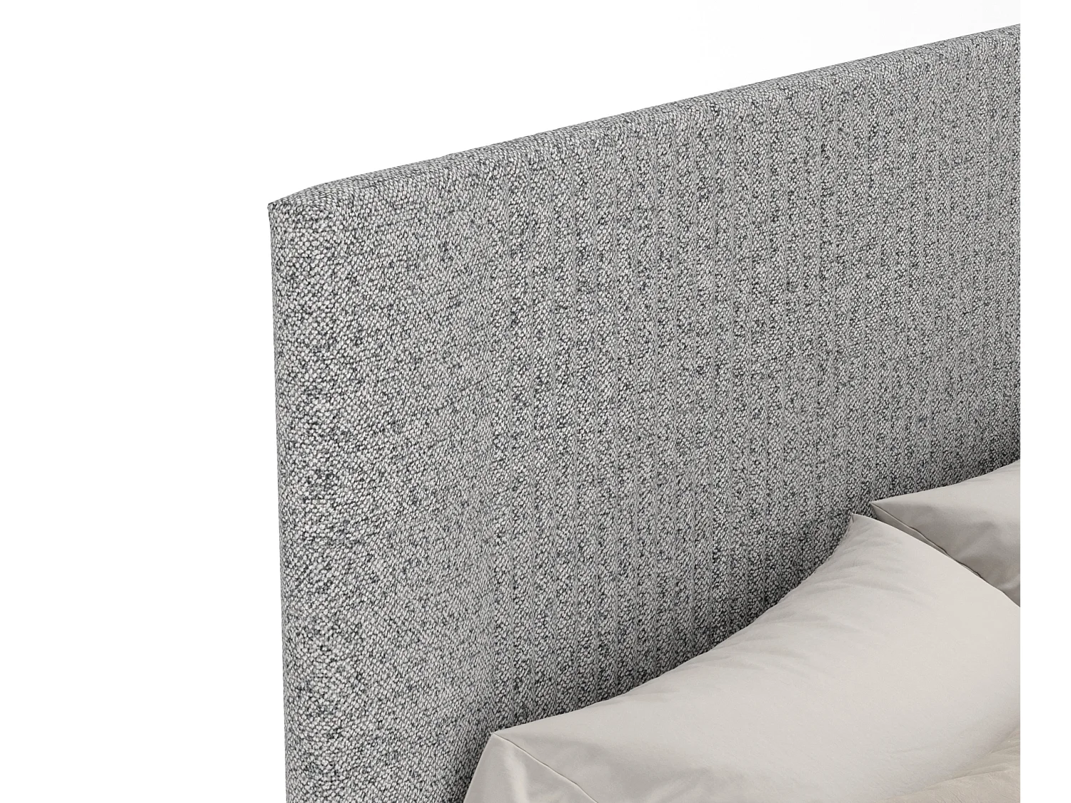 Lit coffre Etero - 200 x 200 cm - toile tissée - gris