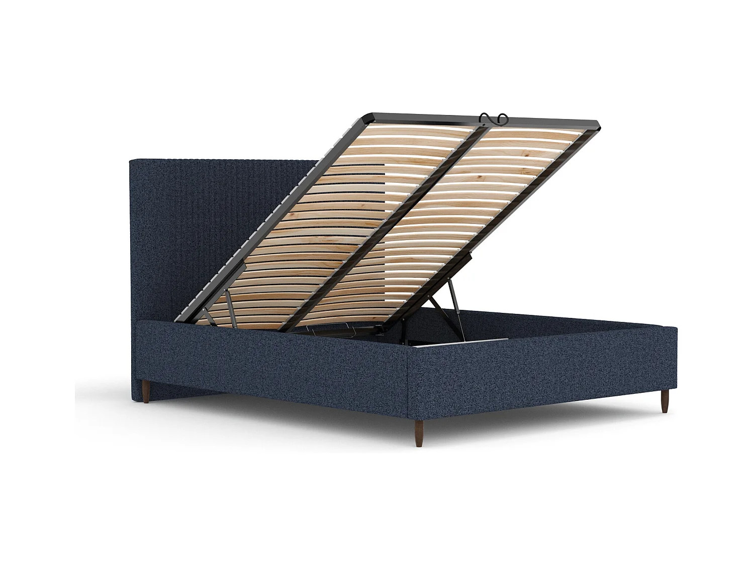 Polsterbett Etero - 160 x 200 cm - Webstoff - marineblau
