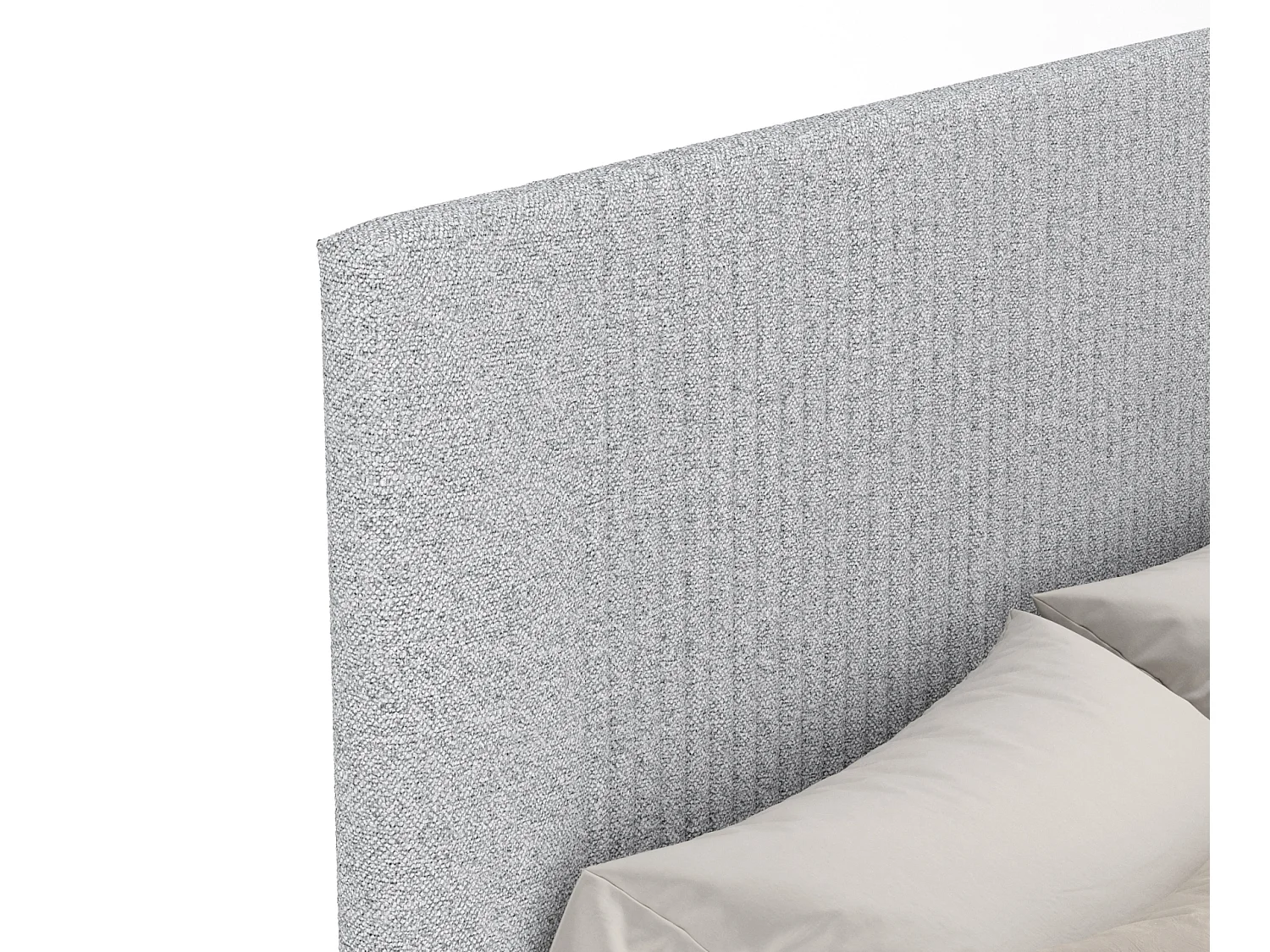 Polsterbett Etero - 120 x 200 cm - Webstoff - hellgrau