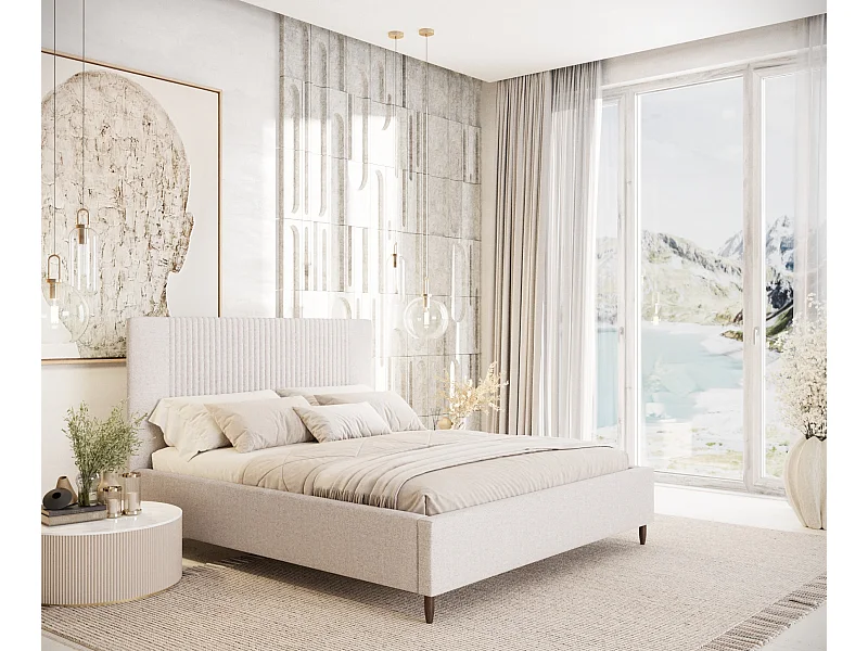 Polsterbett Etero - 120 x 200 cm - Webstoff - beige