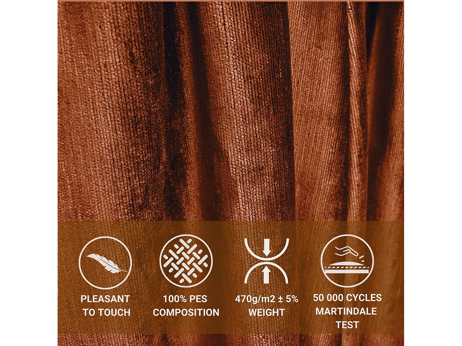 Lit coffre Etero - 200 x 200 cm - chenille - couleur cuivre