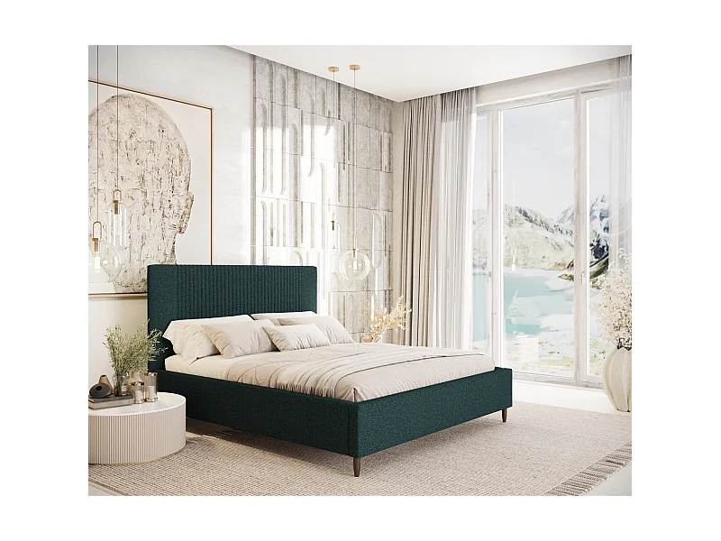 Polsterbett Etero - 180 x 200 cm - Webstoff - grün