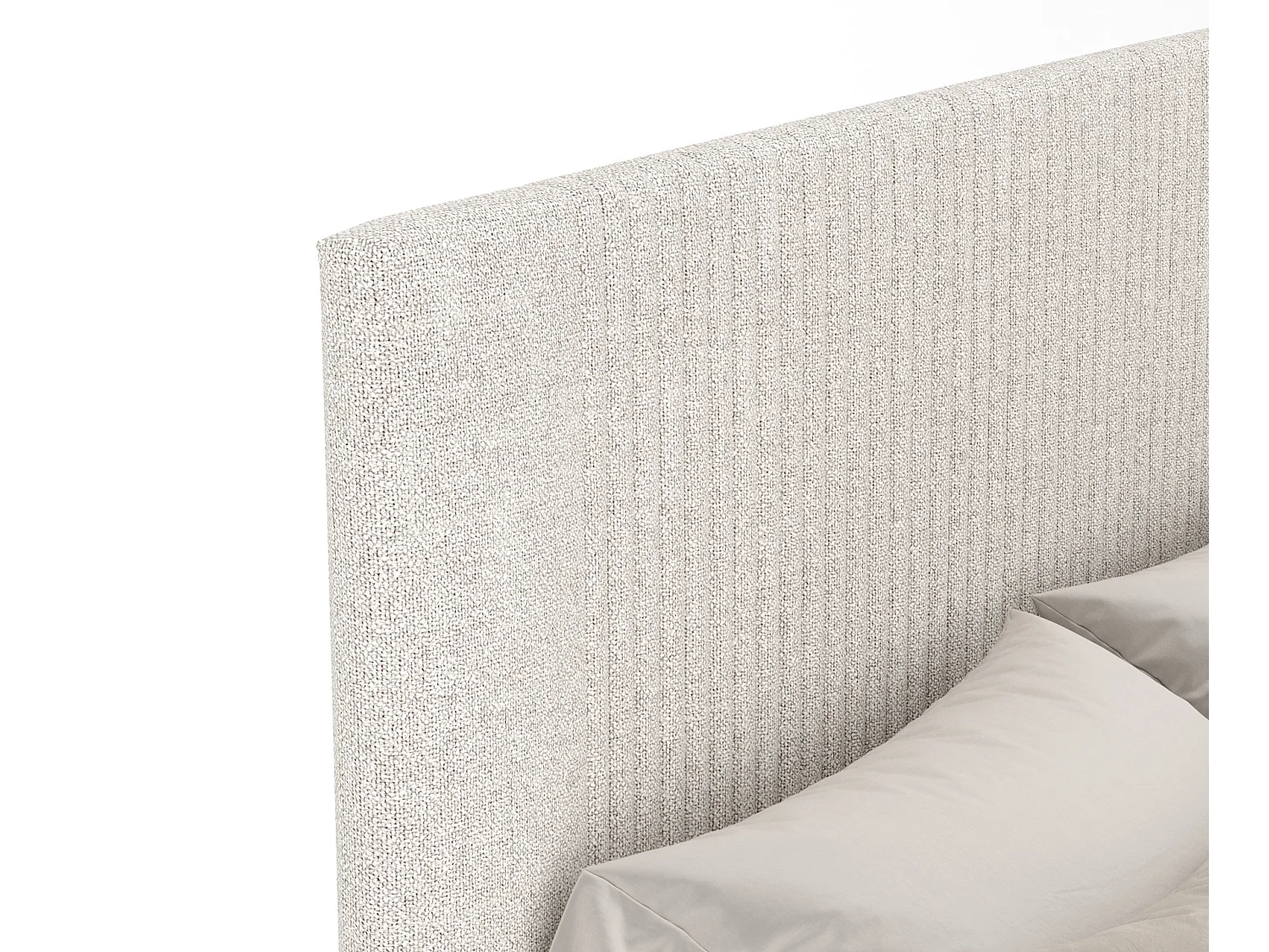 Lit coffre Etero - 180 x 200 cm - toile tissée - crème