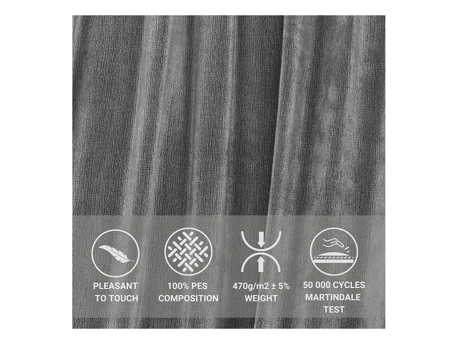 Lit coffre Etero - 120 x 200 cm - chenille - gris