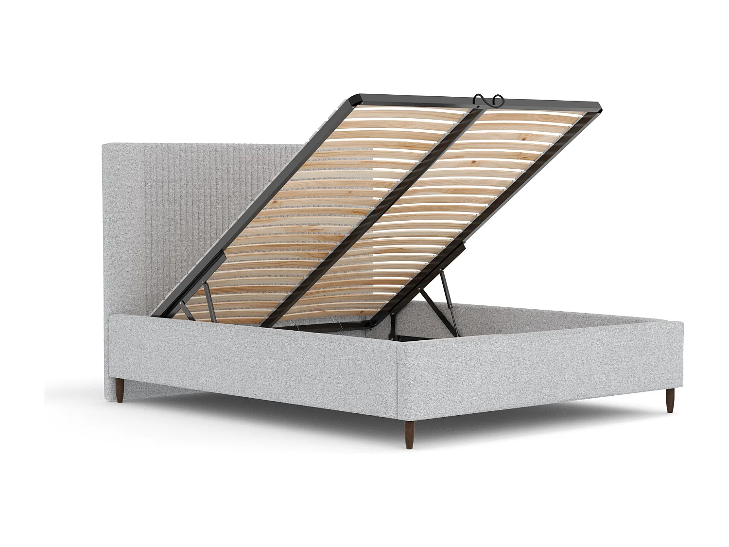 Polsterbett Etero - 200 x 200 cm - Webstoff - hellgrau