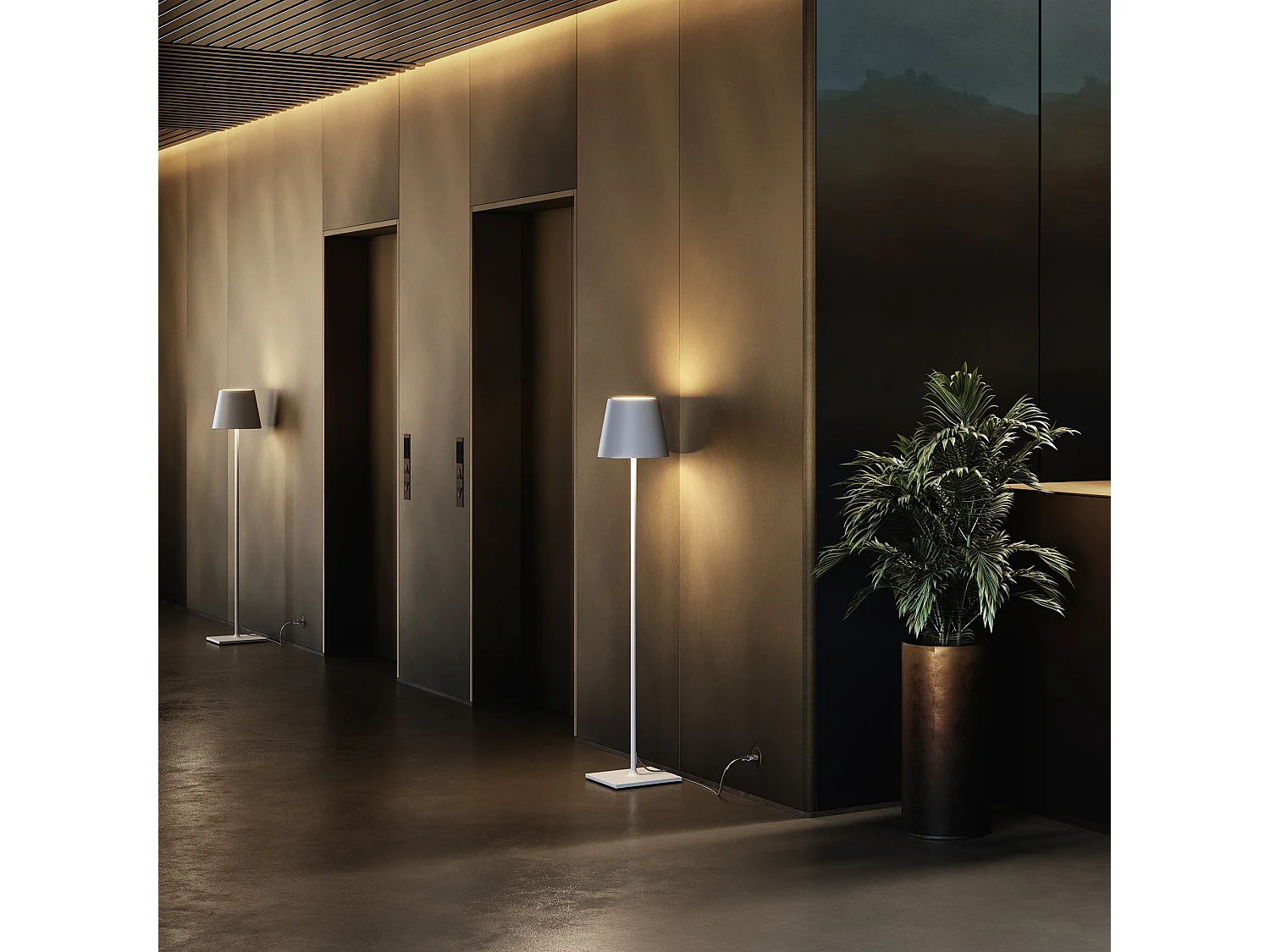 Candeeiro de pé Poldina Candeeiro de pé Cinzento Escuro com Ficha 230V 28x150cm - Design Moderno em Alumínio