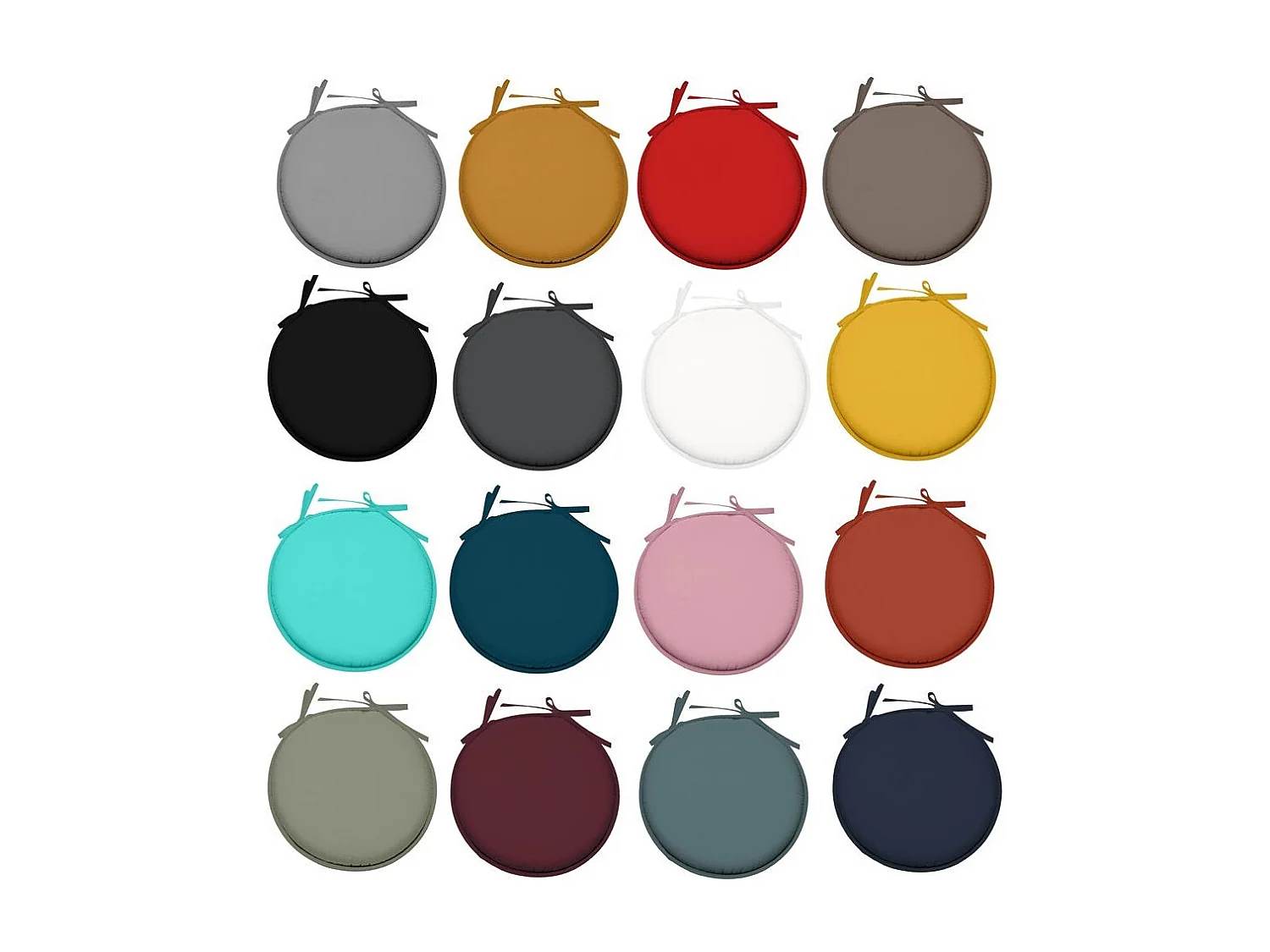 Galette de chaise ronde Unie Pop color 40 cm Bleu celadon