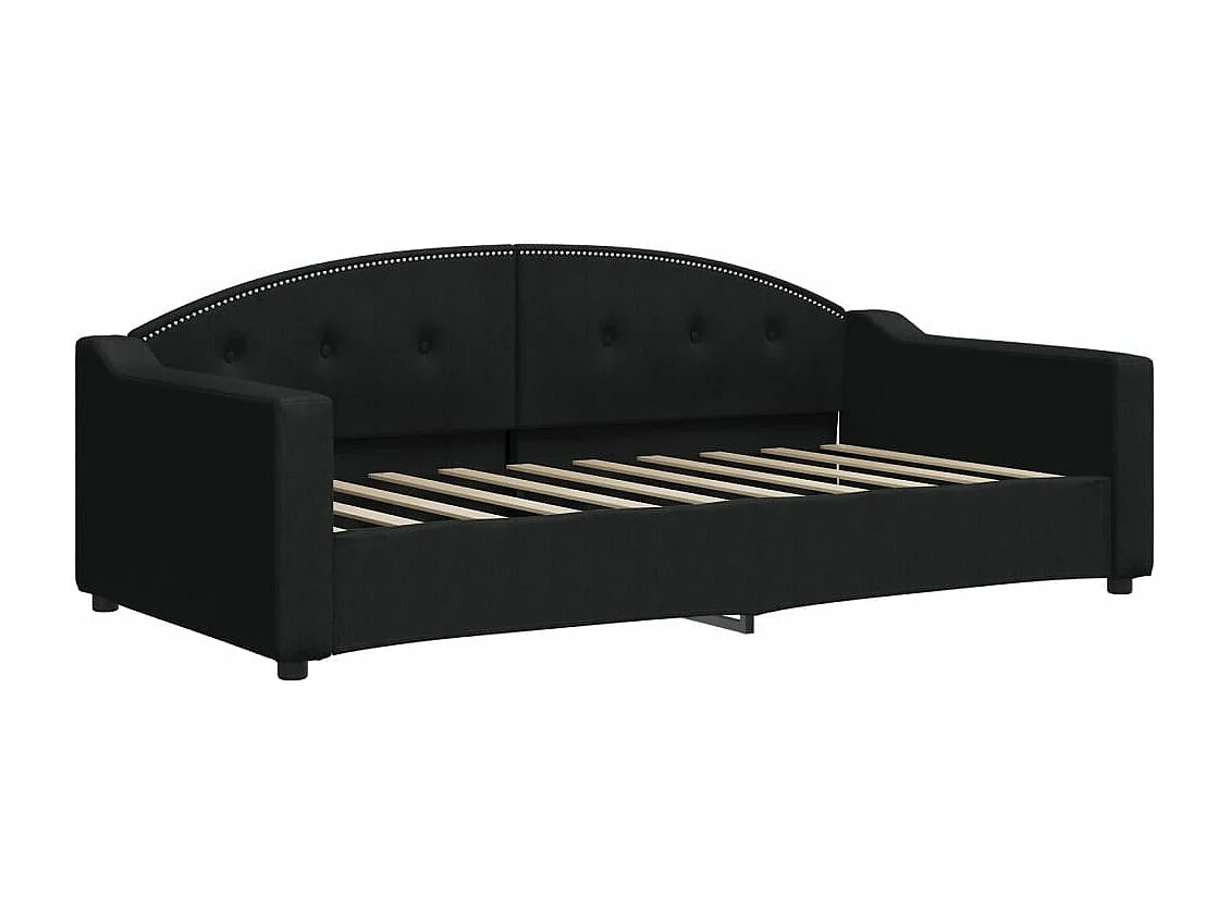 Slaapbank met onderschuifbed en lades 90x190 cm stof zwart