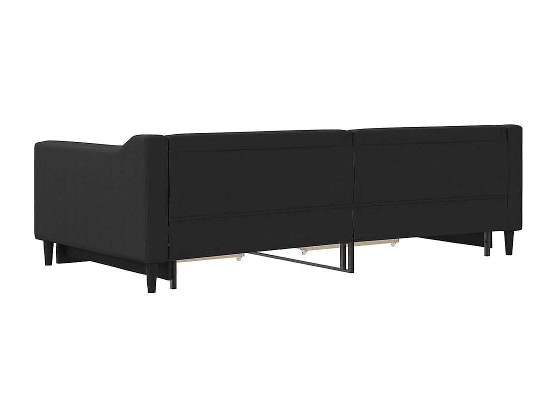 Slaapbank met onderschuifbed en lades 100x200 cm stof zwart