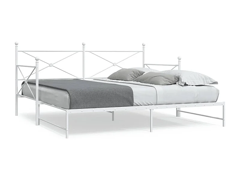 Cama de dia com gavetão sem colchão 100x190 cm aço branco