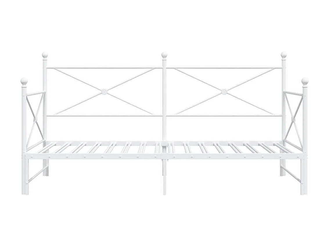 Lit de jour avec lit gigogne sans matelas blanc 100x190cm acier