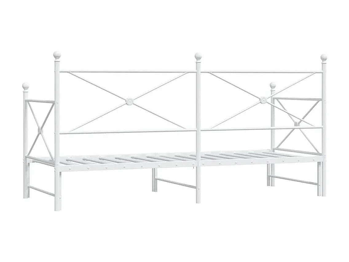 Lit de jour avec gigogne sans matelas blanc 75x190 cm