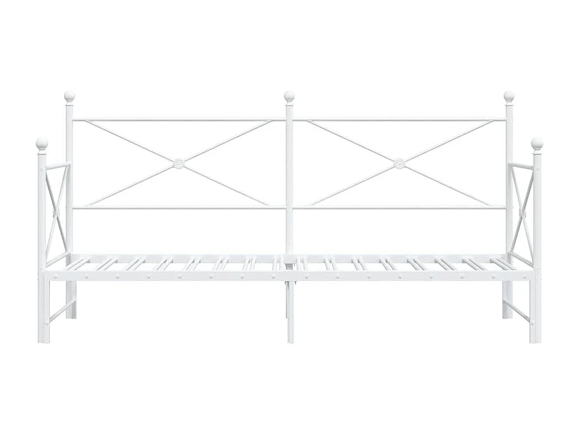 Lit de jour avec gigogne sans matelas blanc 75x190 cm