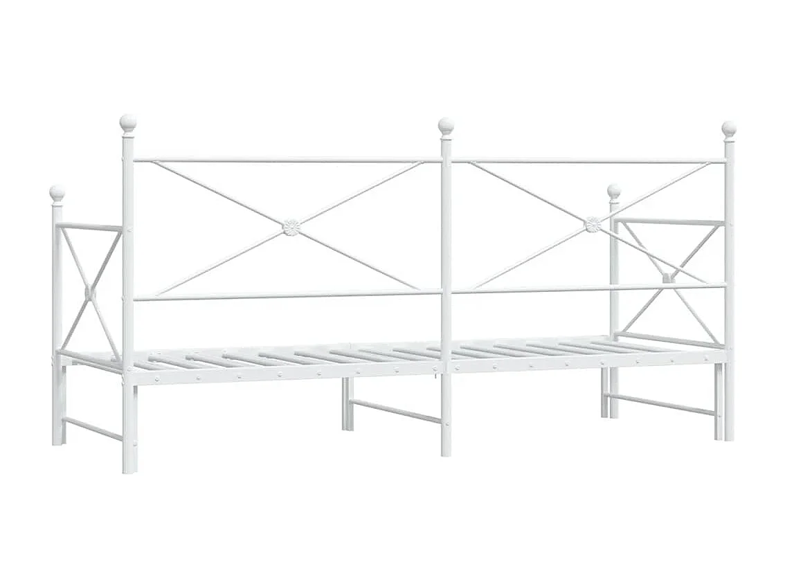 Lit de jour avec gigogne sans matelas blanc 75x190 cm