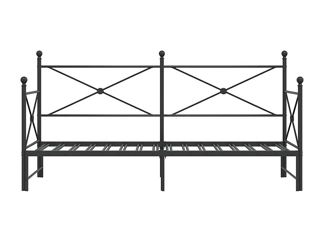 Lit de jour avec gigogne sans matelas noir 75x190 cm