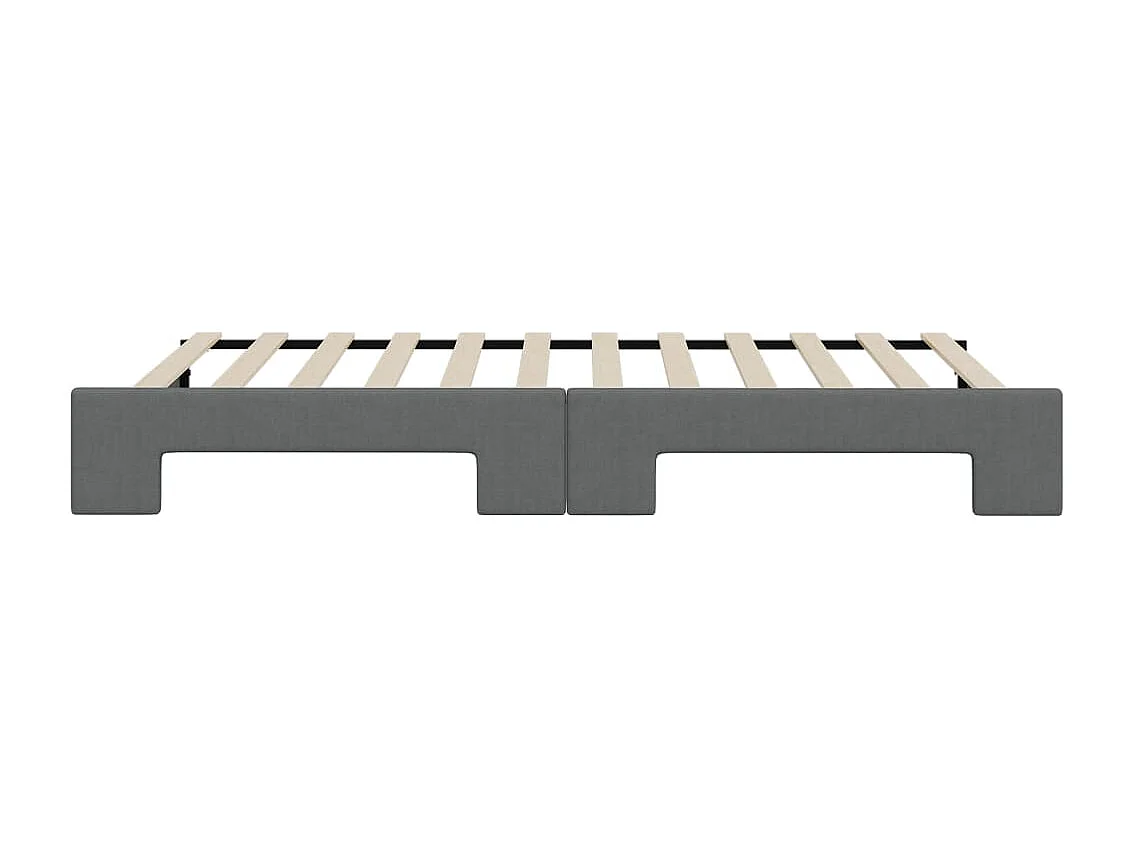 Lit de jour avec lit gigogne gris foncé 90x200 cm tissu