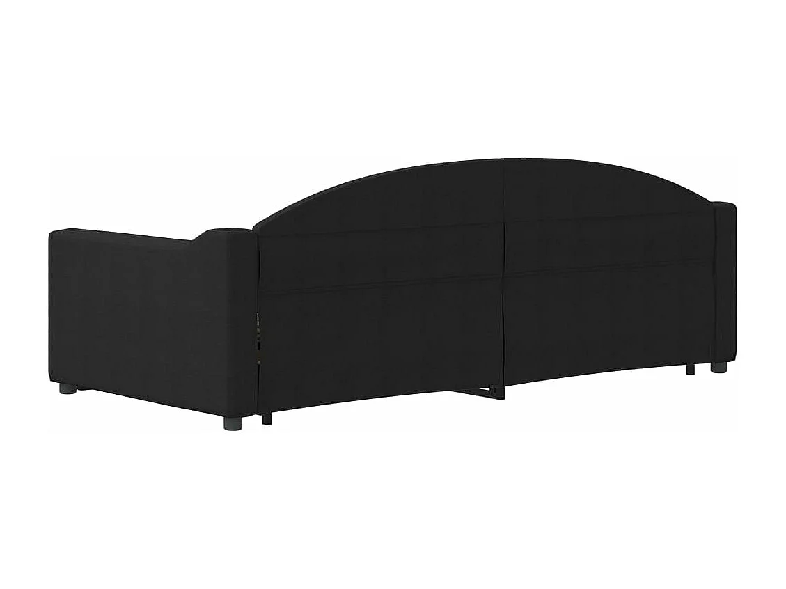 Slaapbank met onderschuifbed 90x190 cm stof zwart