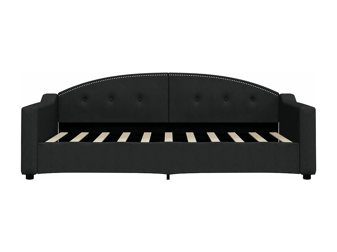 Slaapbank met onderschuifbed 90x190 cm stof zwart