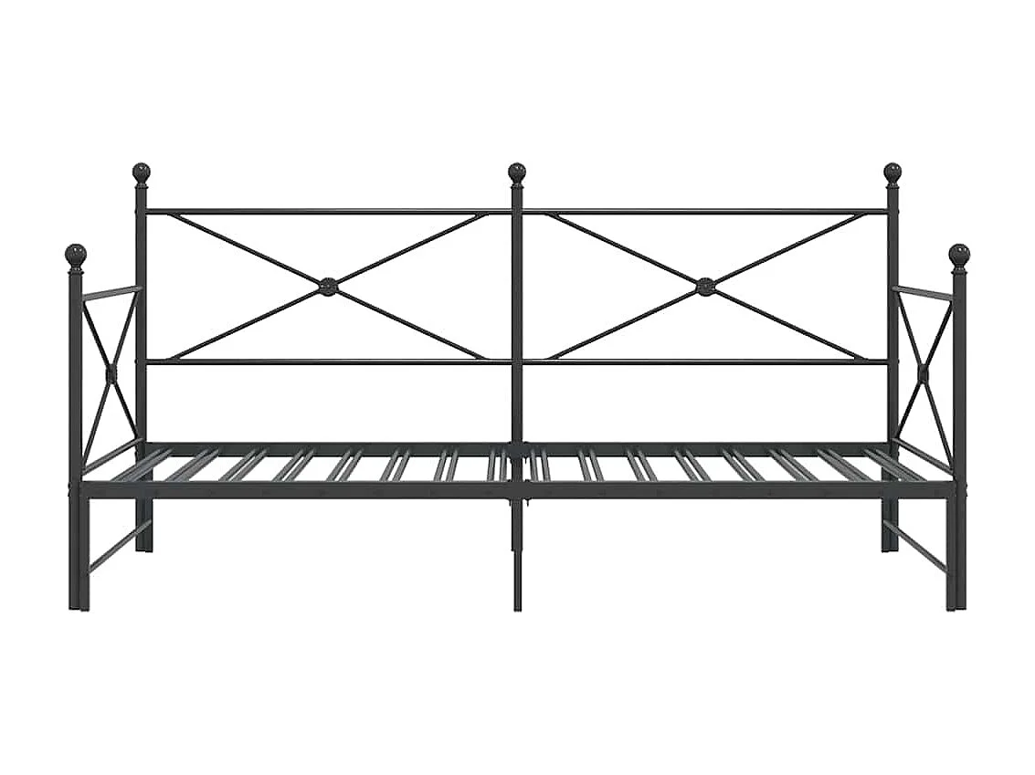 Slaapbank onderschuifbed zonder matras 107x203 cm staal zwart