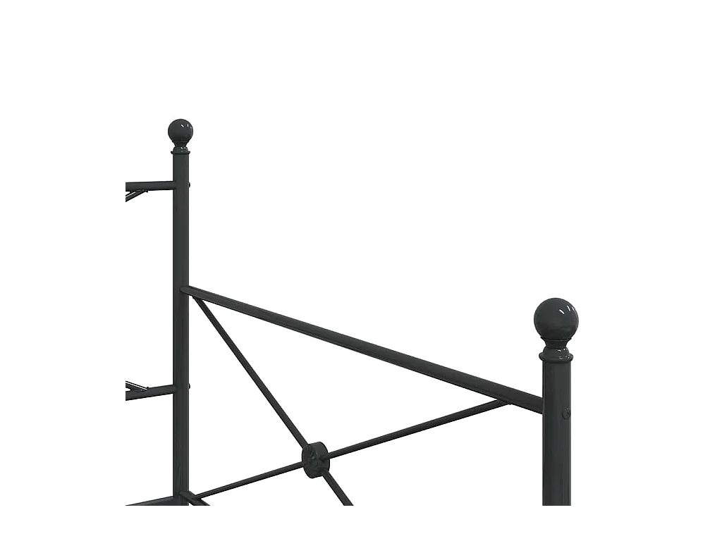 Lit de jour avec gigogne sans matelas noir 100x200 cm acier