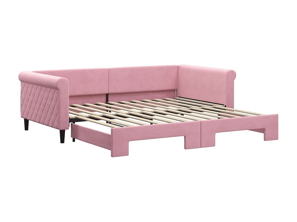Sofá cama nido terciopelo rosa 100x200 cm