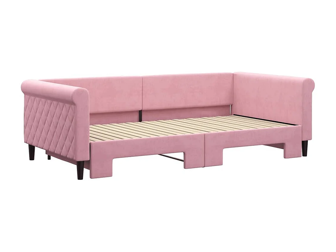 Sofá cama nido terciopelo rosa 100x200 cm