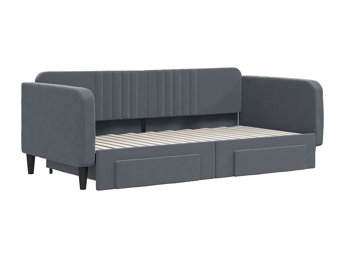 Lit de jour avec gigogne et tiroirs sans matelas 90x190 cm