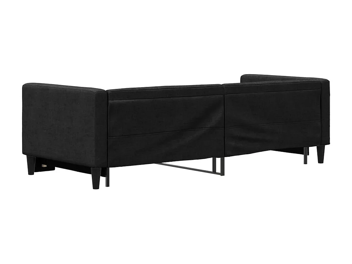 Lit de jour avec lit gigogne noir 80x200 cm tissu
