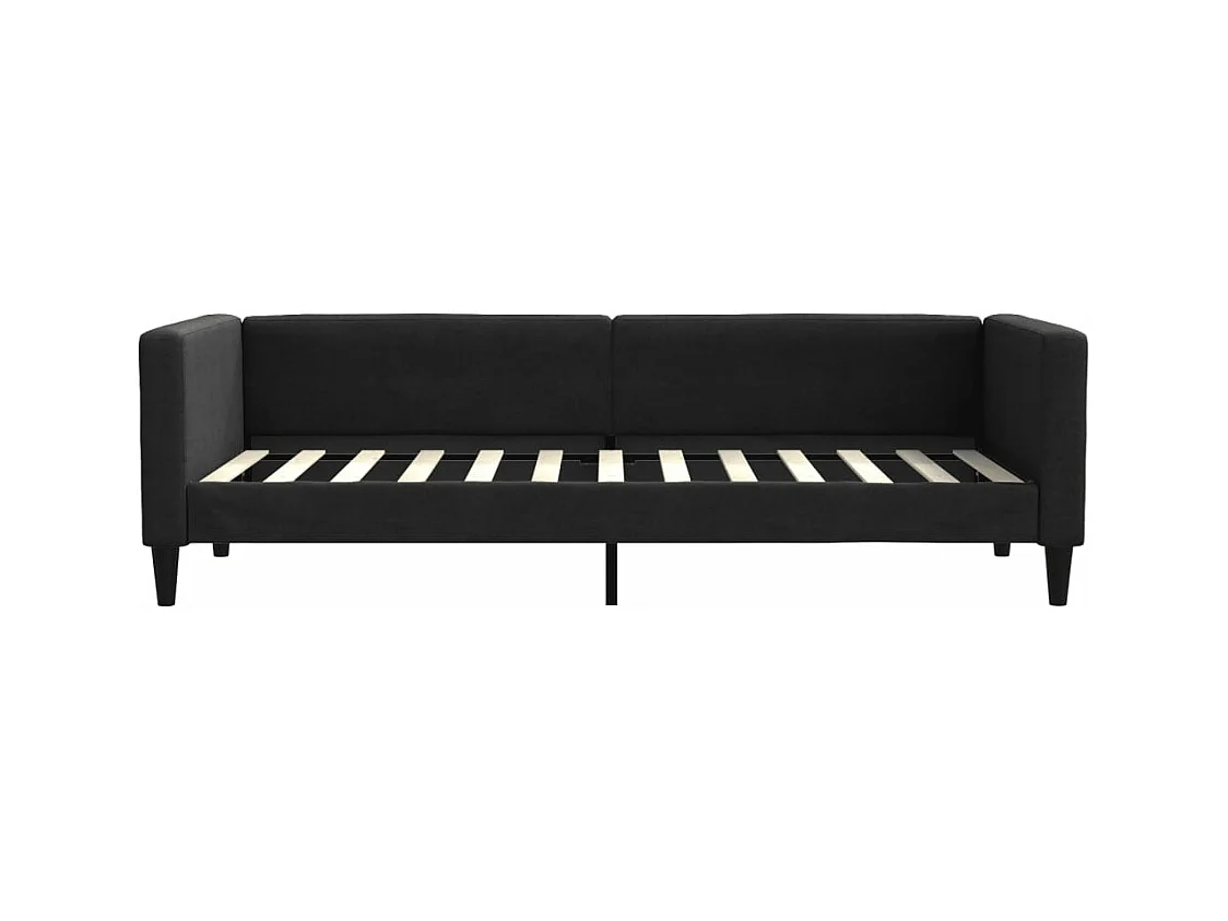 Lit de jour avec lit gigogne noir 80x200 cm tissu