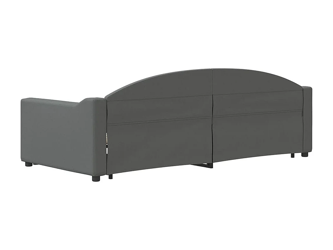 Sofá-cama com gavetão e gavetas 90x200 cm tecido cinzento-escuro