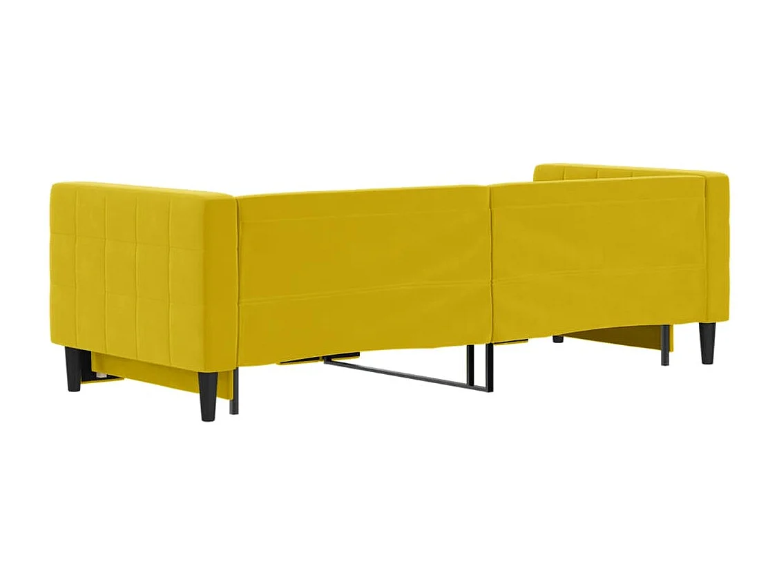 Lit de jour avec lit gigogne jaune 80x200 cm velours