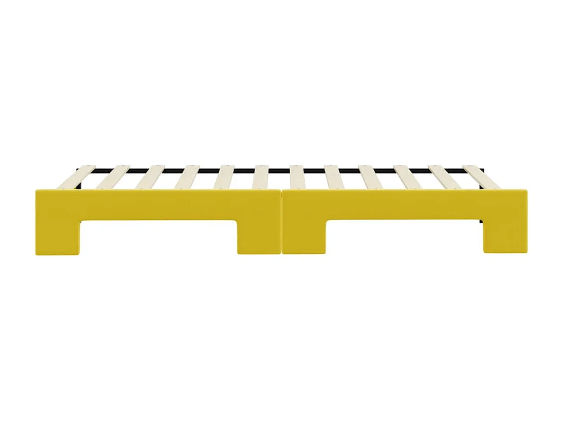 Lit de jour avec lit gigogne jaune 80x200 cm velours