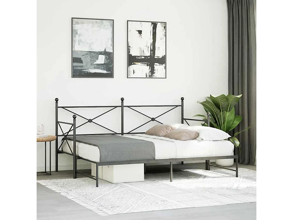 Lit de jour avec gigogne sans matelas 80x200 cm acier