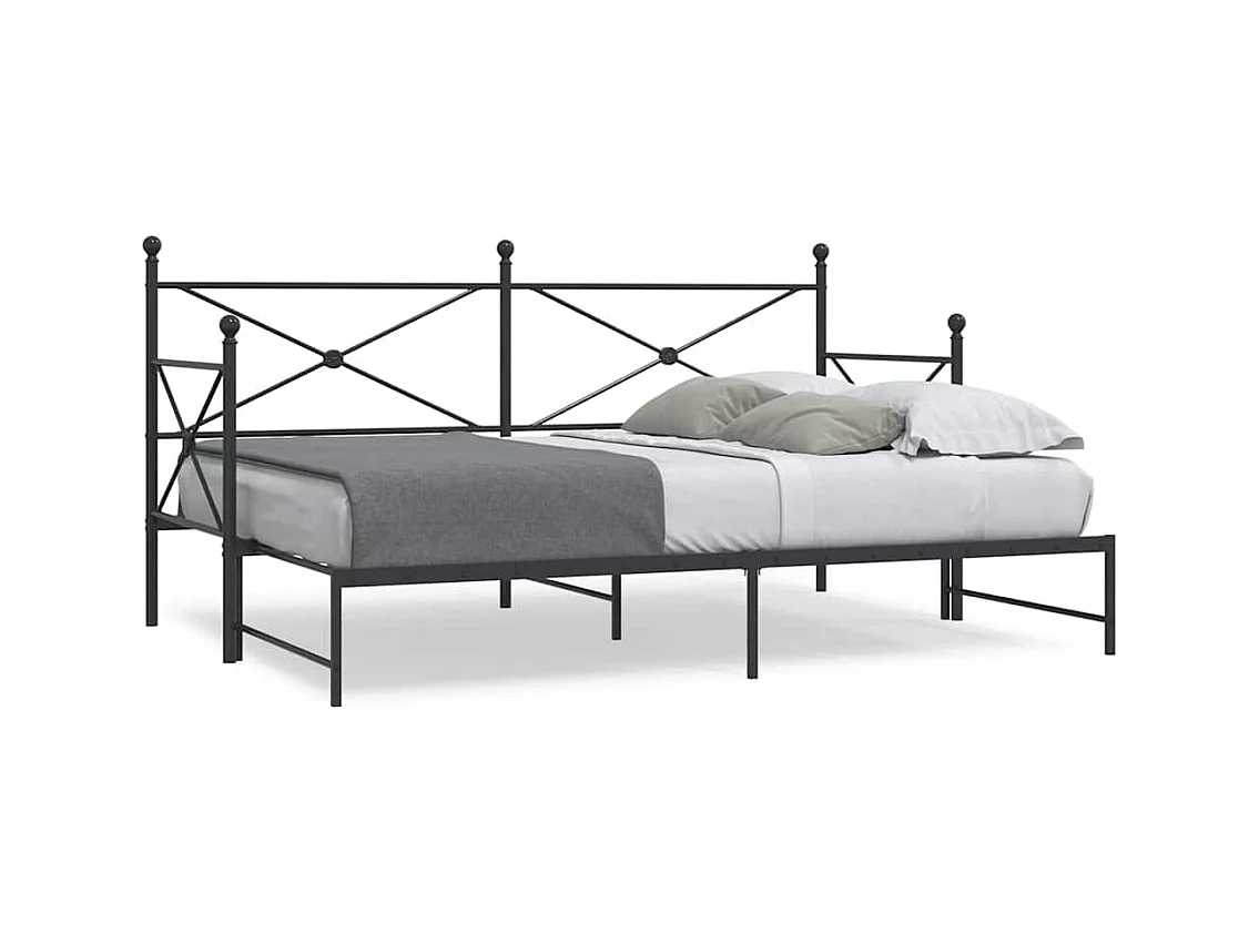 Lit de jour avec gigogne sans matelas 80x200 cm acier