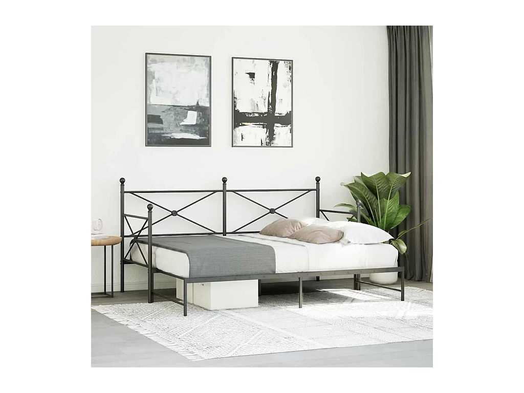 Lit de jour avec gigogne sans matelas 80x200 cm acier