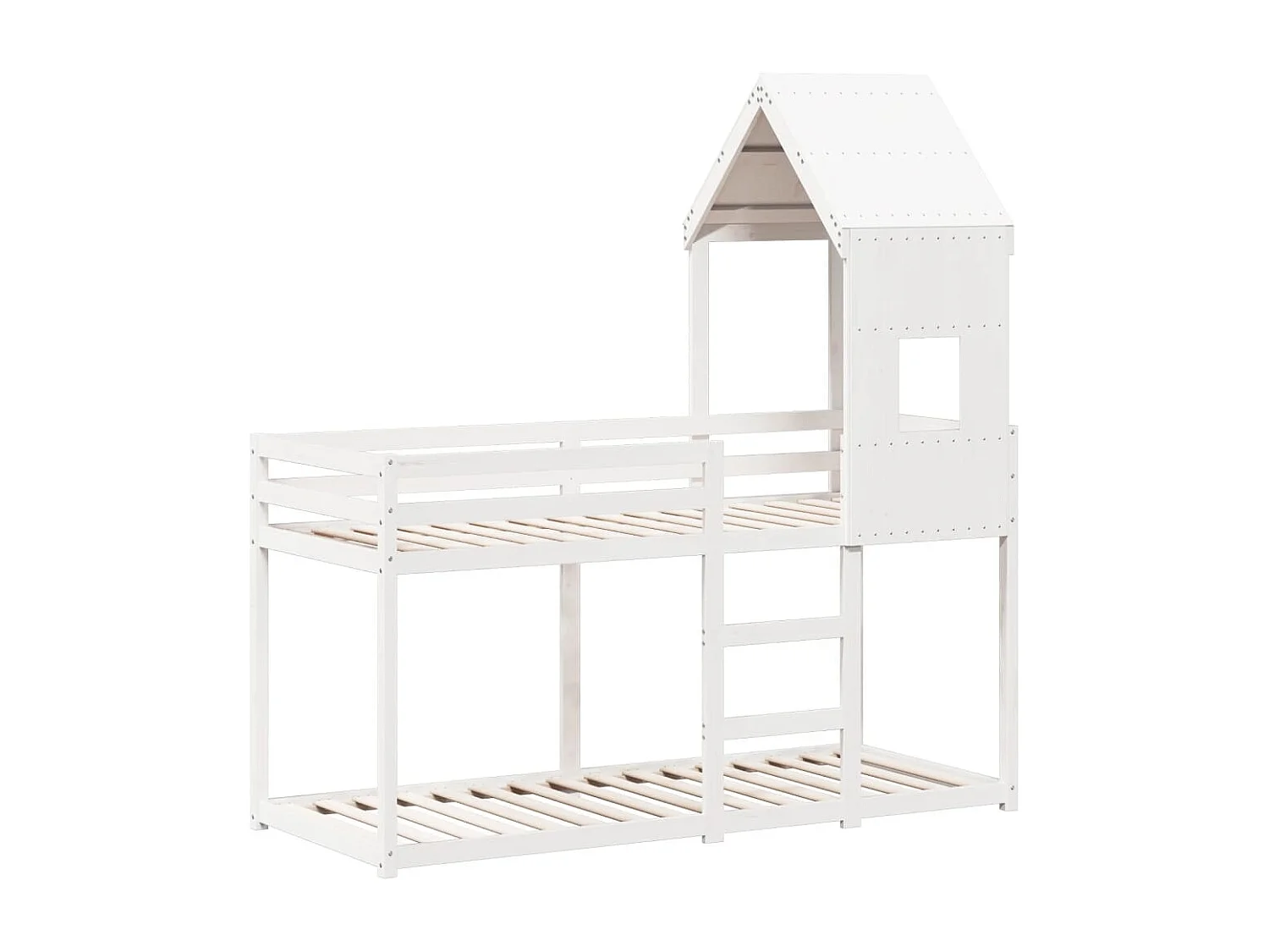 Lit superposé avec toit blanc 90x200 cm bois de pin massif