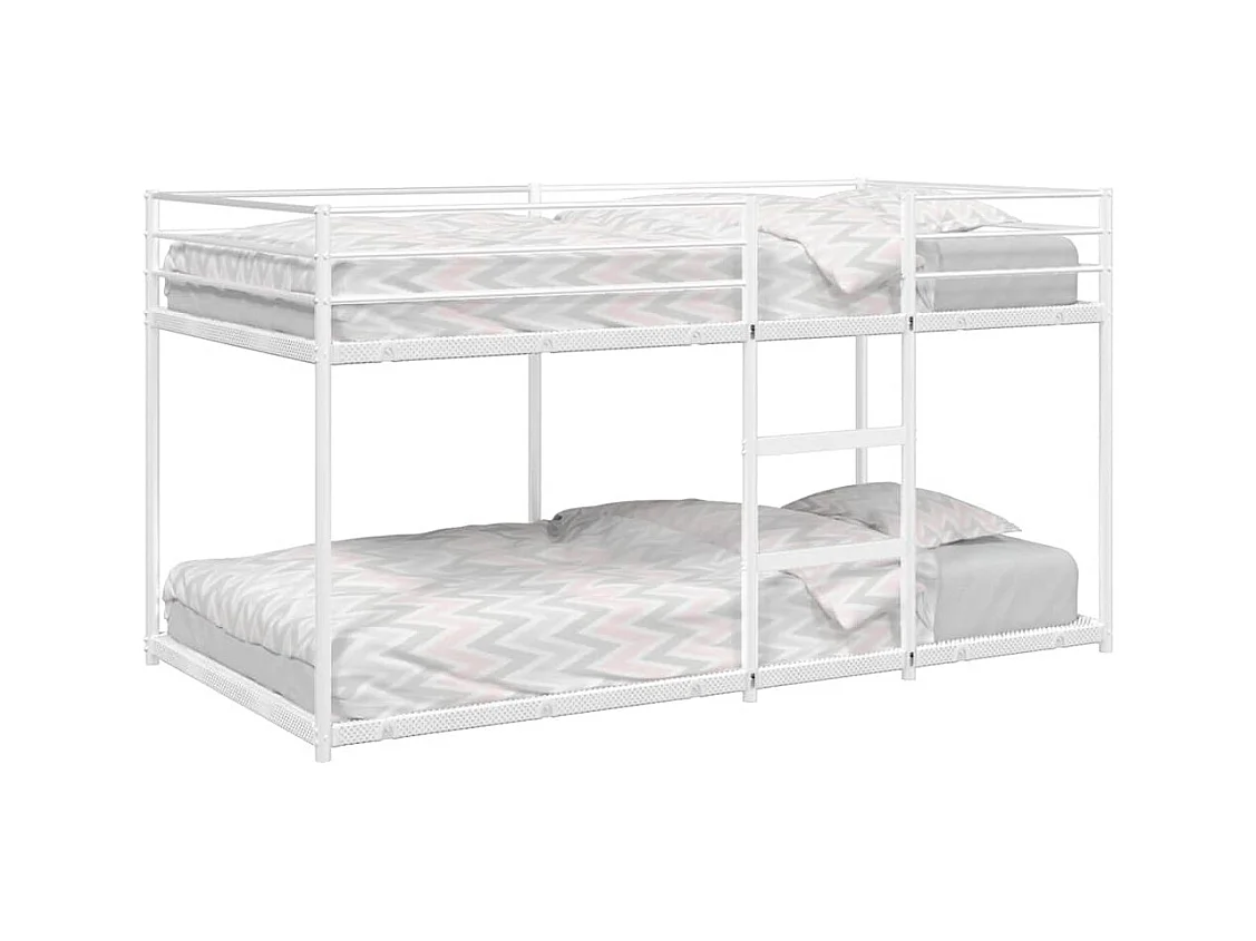 Lit superposé sans matelas blanc 100x200 cm acier