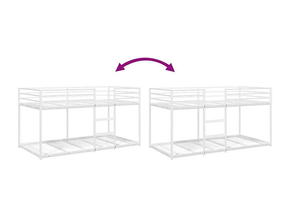 Litera sin colchón acero blanco 100x200 cm