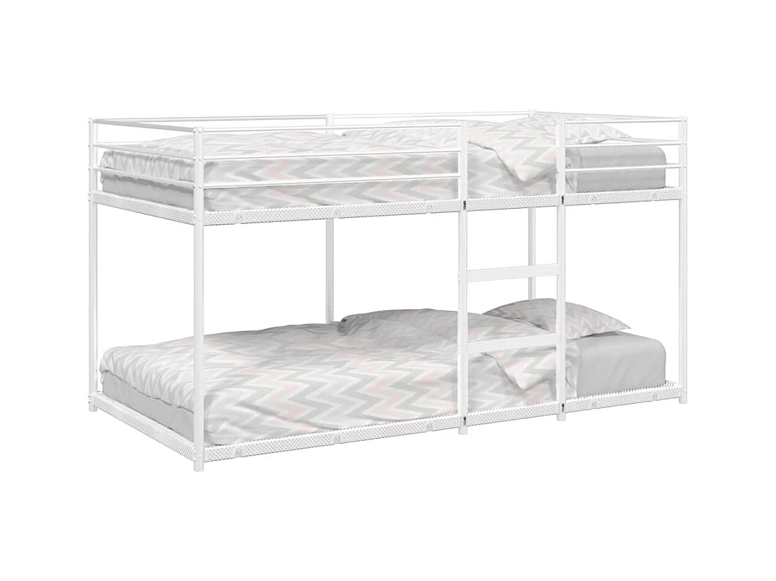 Lit superposé sans matelas blanc 90x200 cm acier