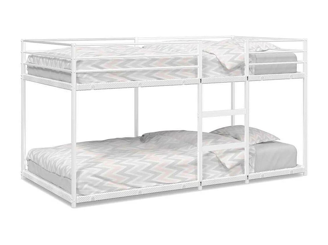 Lit superposé sans matelas blanc 75x190 cm acier