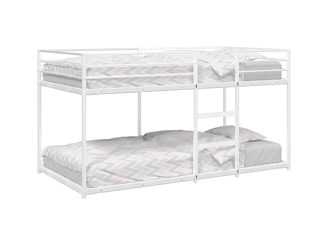 Lit superposé sans matelas blanc 75x190 cm acier